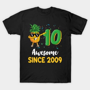 10th Birthday Pineapple Dabbing 10 Years Old T-Shirt